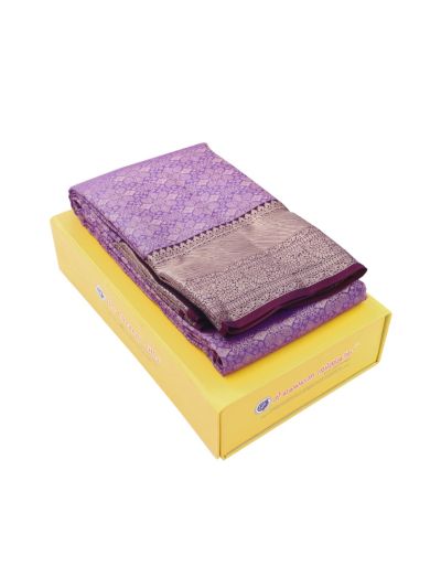 Vivaha Kanchipuram Pure Silk Floral Diamond Jaal with Paisley Brocade Pallu Saree