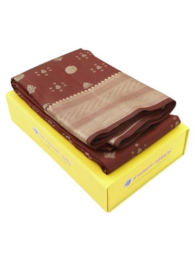 Vivaha Kanchipuram Pure Silk Floral Butta with Diamond Brocade Pallu Saree