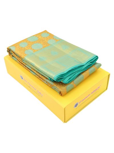 Vivaha Kanchipuram Pure Silk Floral Medallion Jaal with Diamond Lattice Pallu Saree