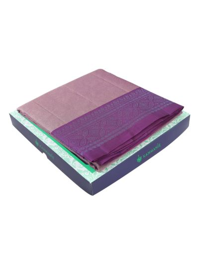 Kanmanie Soft Silk Floral Jaal with Geometric Brocade 3 Inch Border Saree