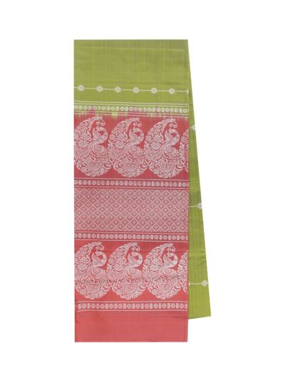 Gracecharm Pure Soft Silk Floral Stripe with Four-Petal Floral Lattice Pallu Saree