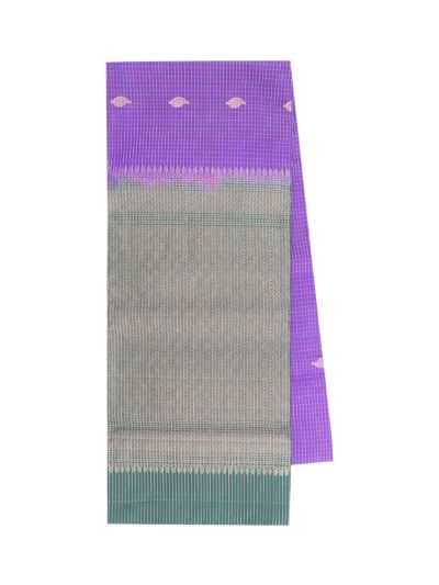 Gracecharm Pure Soft Silk Zari Check Butta with Diamond Brocade Pallu Saree