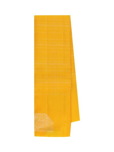 Gracecharm Pure Soft Silk Zari Check with Elephant Floral Pallu Saree