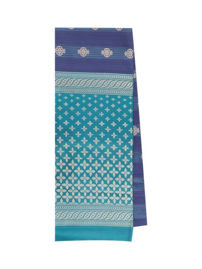 Gracecharm Pure Soft Silk Stripe Butta with Four-Petal Floral Pallu Saree