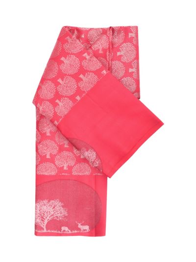Vivaha Kanchipuram Pure Silk Jacquard Tree of Life with Scenic Medallion Saree