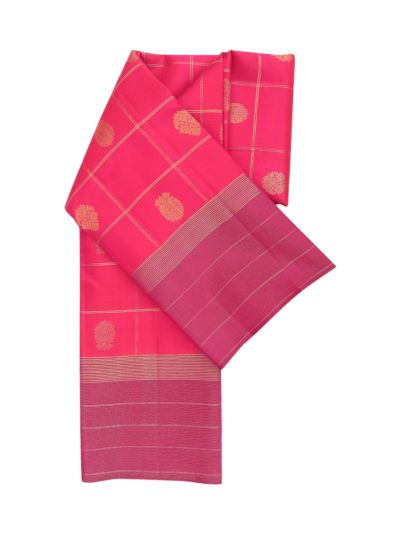 Vivaha Pure Silk Zari Check Floral Butta with Diamond Brocade Pallu Saree