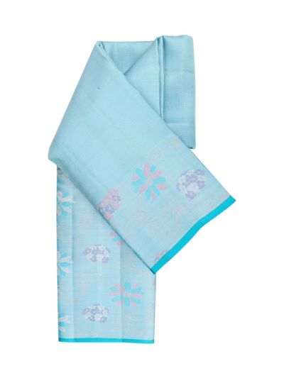 Vivaha Pure Silk Geometric Square Spiral with Floral Jaal Pallu Saree