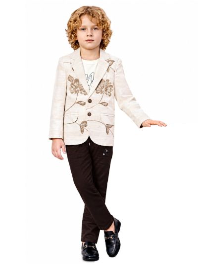 Gracecharm Boys Floral Blazer 3 Piece Set