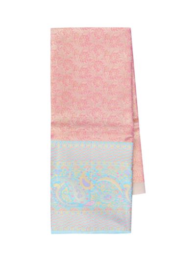 Gracecharm Pure Silk Floral Jaal with Paisley Border Pattu Pavadai Material