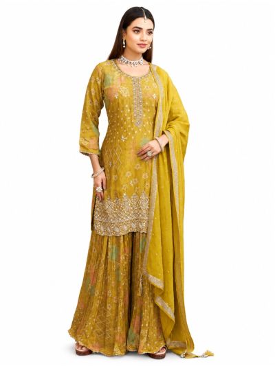 Graceful Muse Readymade Floral Geometric Round Neck Embroidered Salwar Kameez