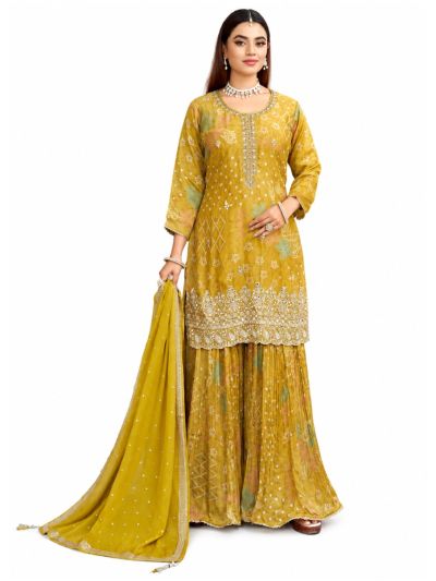 Graceful Muse Readymade Floral Geometric Round Neck Embroidered Salwar Kameez