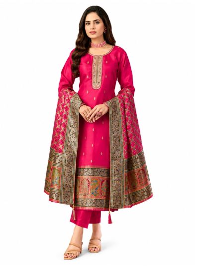 Graceful Muse Readymade Butta Round Neck Embroidered Salwar Kameez
