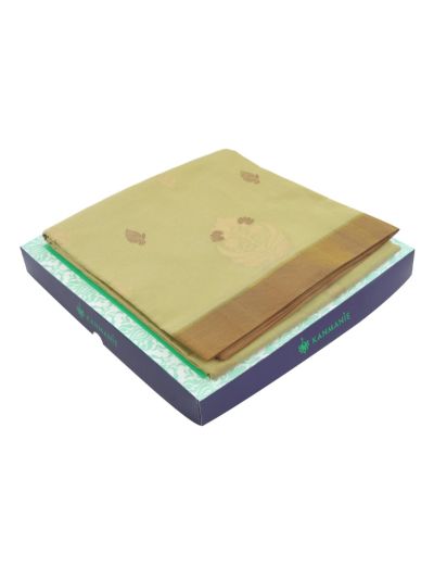 Kanmanie Silk Cotton Butta with 3 Inch Asthiri Border Saree