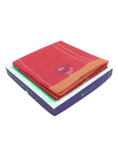 Kanmanie Cotton Floral Butta with 2 Inch Asthiri Border Saree
