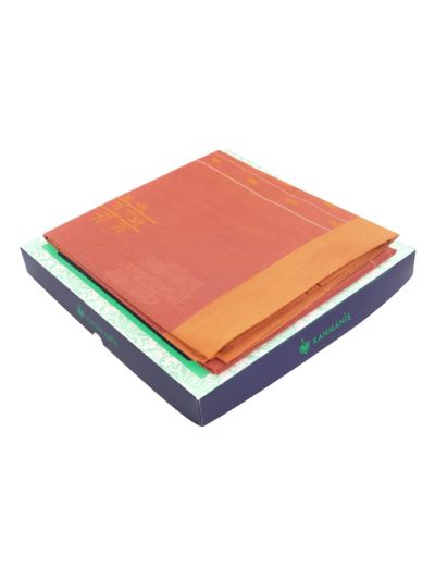Kanmanie Cotton Bamboo Leaf Butta with 2 Inch Asthiri Border Saree