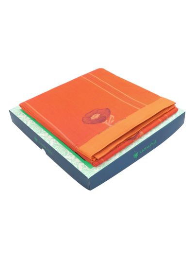 Kanmanie Cotton Floral Butta with 2 Inch Asthiri Border Saree