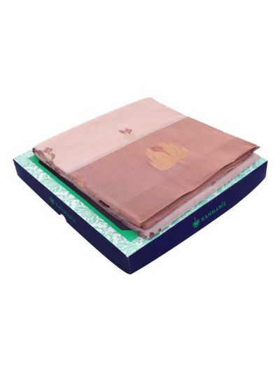 Kanmanie Silk Cotton Lotus Bud Butta with 3 Inch Asthiri Border Saree