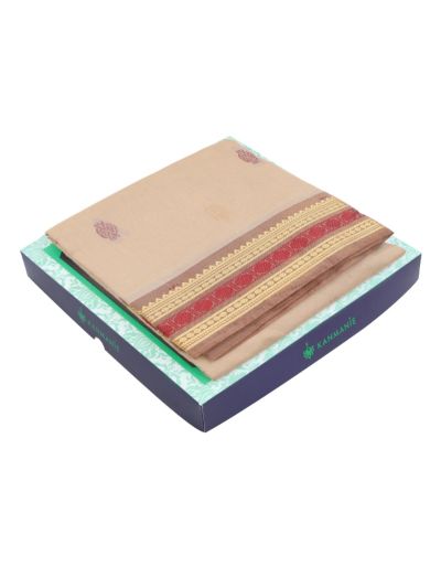 Kanmanie Silk Cotton Butta with 5 Inch Traditional Border Saree