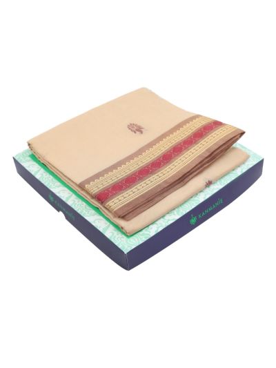 Kanmanie Silk Cotton Butta with 5 Inch Traditional Border Saree