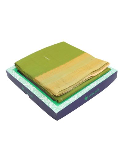 Kanmanie Vazhainaar Pattu Geometric Butta with Contrast Butta Pallu Saree