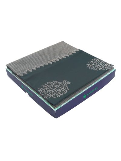 Kanmanie Softy Silk Tree Butta with Striped Pallu Saree