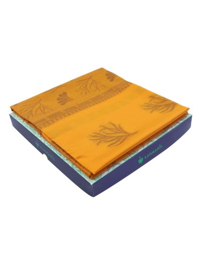 Kanmanie Softy Silk Leaf Butta with Floral Leaf Pallu Saree