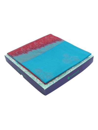 Kanmanie Softy Silk Triple Circle Butta with Geometric Pallu Saree