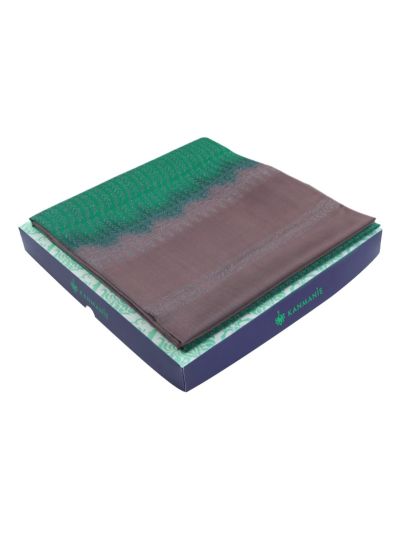 Kanmanie Softy Silk Diamond Butta with Wave Pattern Leaf Pallu Saree