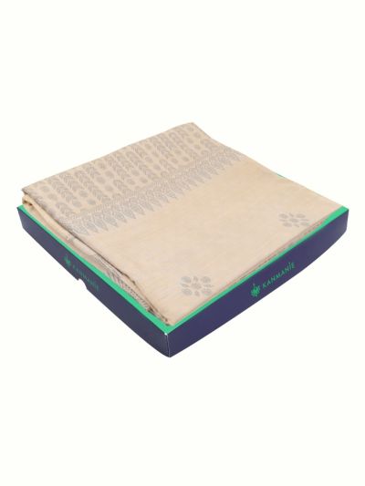 Kanmanie Softy Silk Butta with Stripe Leaf Pattern Pallu Saree