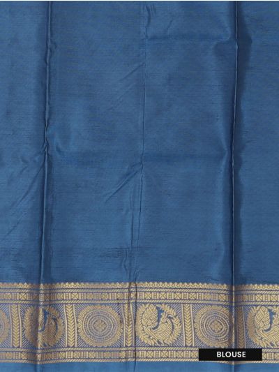 Kanmanie Vazhainaar Pattu Peacock Medallion Zari Border Saree