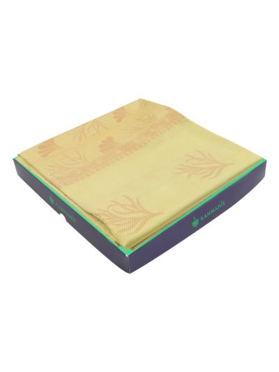 Kanmanie Softy Silk Fern-Shaped Motifs Borderless Saree