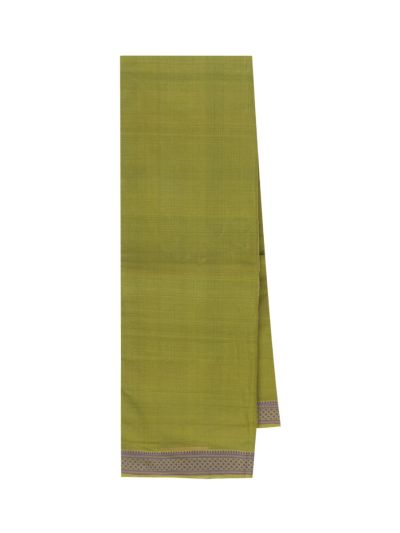 Gracecharm Elegant Chirala Cotton Olive Green Plain Design with Border Saree