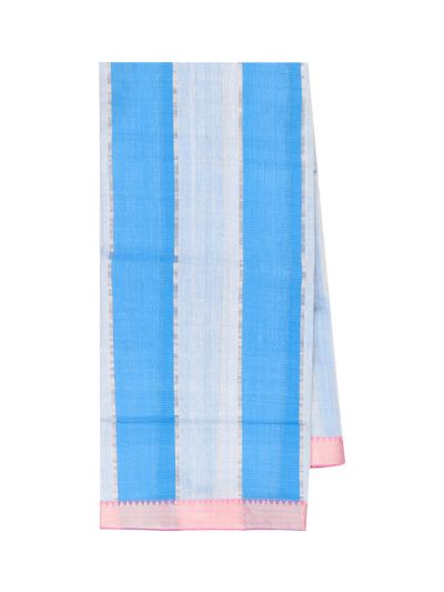Gracecharm Elegant Chirala Cotton Blue  Striped Design with Border Saree