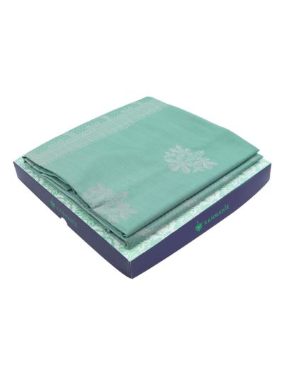 Kanmanie Softy Silk Mint Green Floral Butta with Pallu Saree