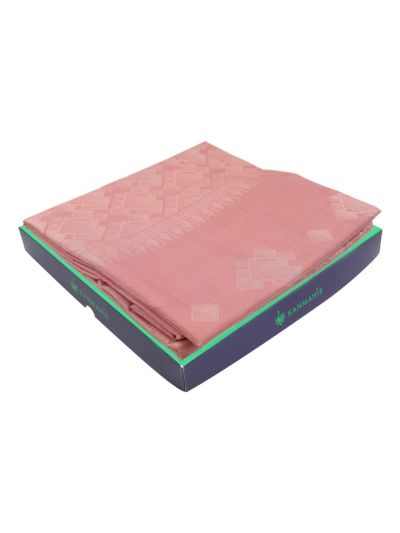Kanmanie Softy Silk Geometric Square Butta with Interlocking Brocade Pallu Saree