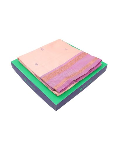 Kanmanie Vazhainaar Pattu Peach Wine Purple Butta Saree
