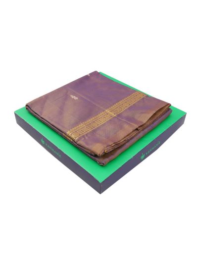 Kanmanie Vazhainaar Pattu Mauve Purple Silver Butta Saree