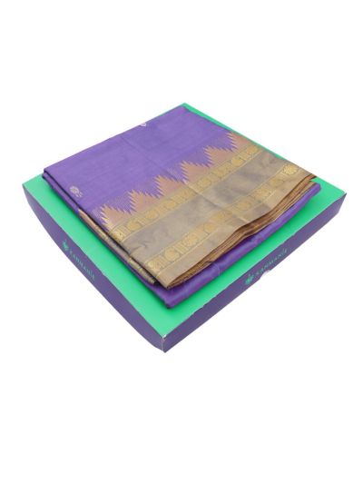 Kanmanie Vazhainaar Pattu Lavender Bronze Zari Butta Saree