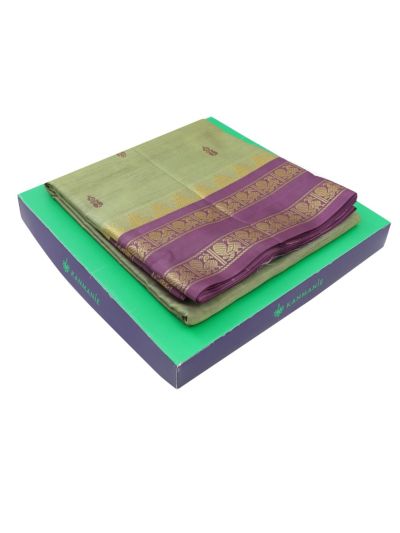 Kanmanie Vazhainaar Pattu Floral Butta Annapakshi Zari Border Saree