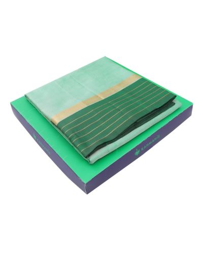 Kanmanie Vazhainaar Pattu Floral Butta Zari Striped Border Saree