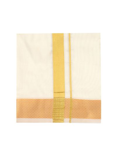 Men’s Traditional Off White color Pure Mix Silk Dhoti