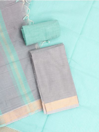 Graceful Essence Mangalagiri Cotton Plain with Zari Border Dress Material