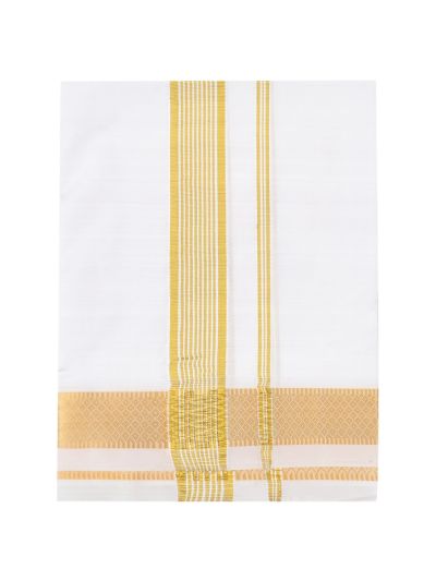 Men’s Traditional White Pure Silk Dhoti