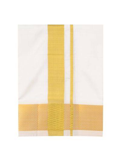 Men’s Traditional Off White Pure Silk Dhoti