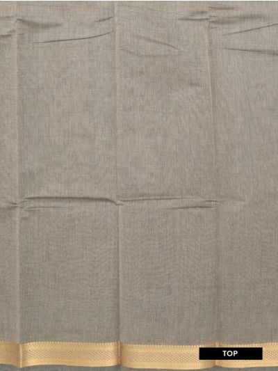 Graceful Essence Mangalagiri Cotton Grey Plain with Zari Border Dress Material