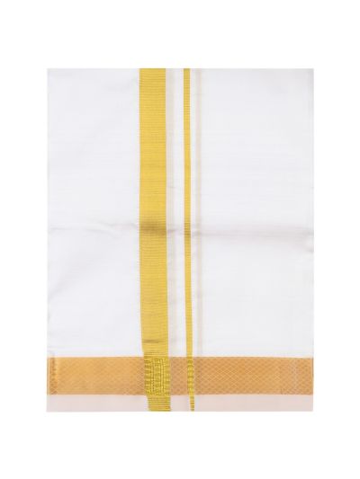 Men’s Traditional Off White Color Pure Silk Dhoti 