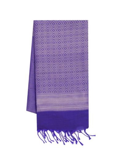 Gracecharm Art Soft Silk Micro Check with Diamond Brocade Pallu Saree