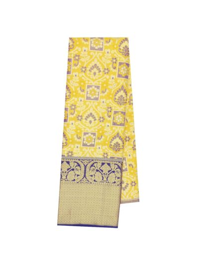 Kanmanie Emerald Glow Pure Silk Floral Jaal Brocade Pattu Pavadai Material