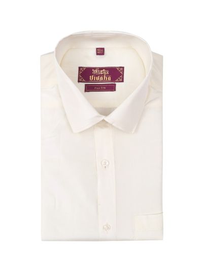 Men’s Traditional Off White Pure Silk Shirt