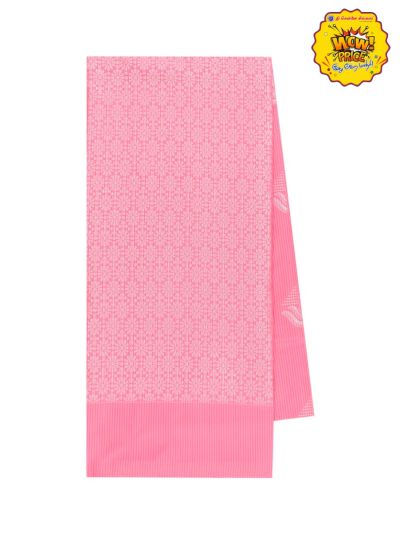 Gracecharm Art Soft Silk pink Floral Butta with Diagonal Geometric Pallu wow Saree